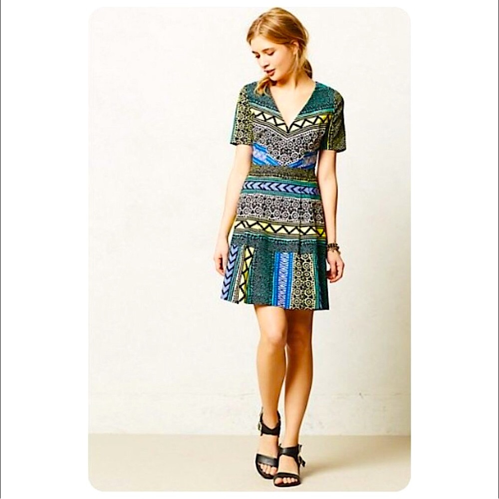 Multicolor Patterned Dress